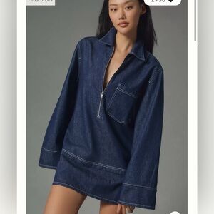 NWT Anthropologie Denim Zip-Up Dress